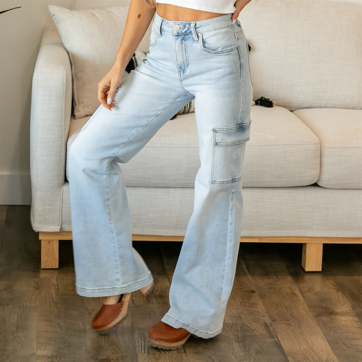 Risen Cargo Wide Leg Denim
