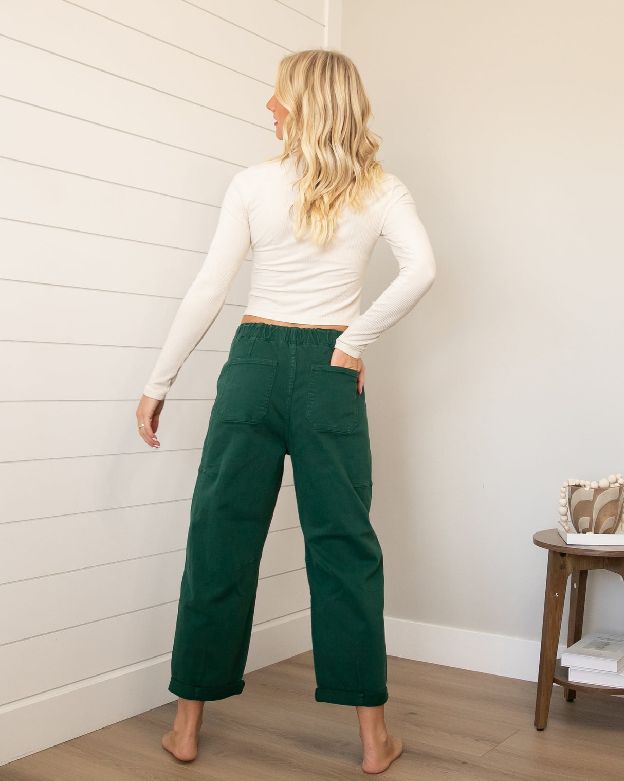 Risen Green Barrel Pocket Jeans