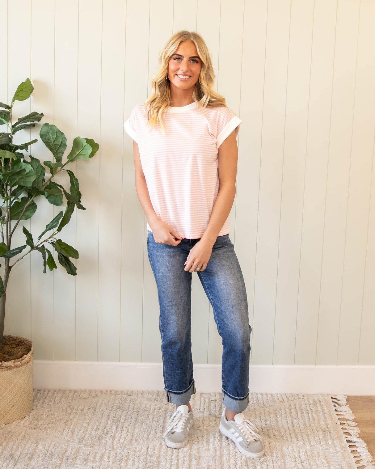Tori Striped Top - Pink