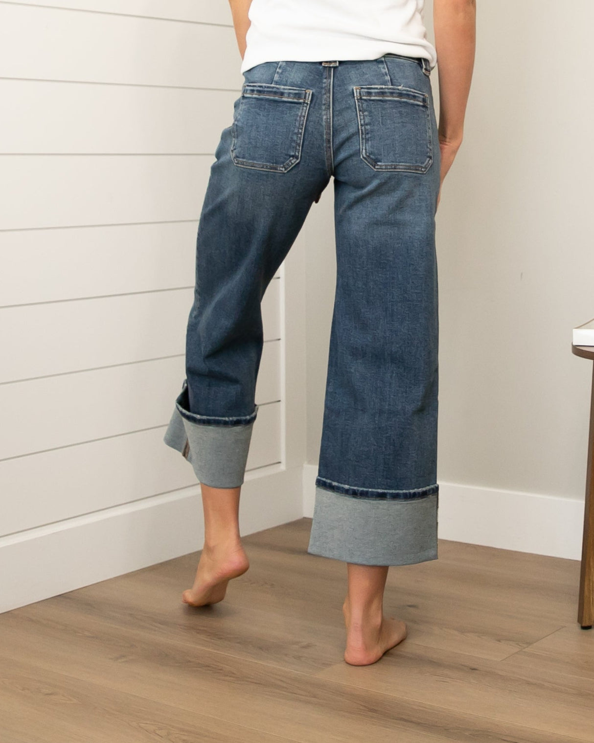 KanCan Mid Rise Cuffed Pocket Jeans