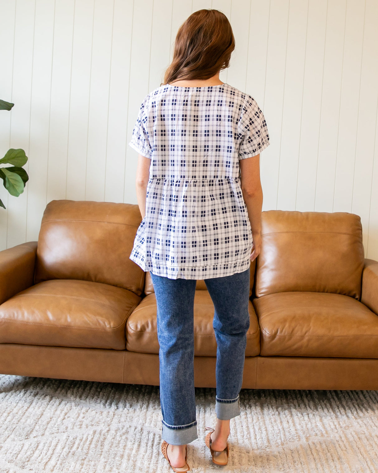Maeve Top - White/Navy