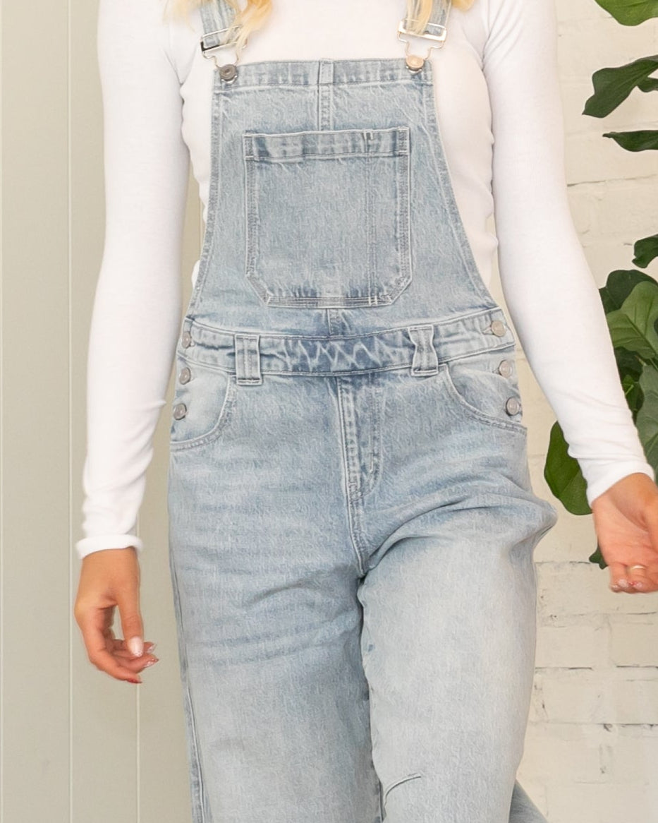 KanCan Relaxed Barrel Overalls