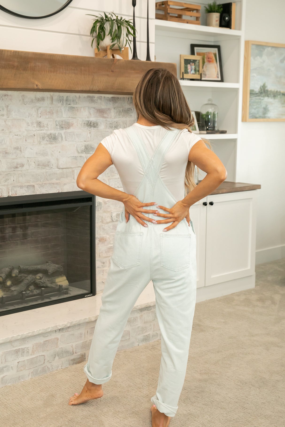 Risen Ice Denim Overalls