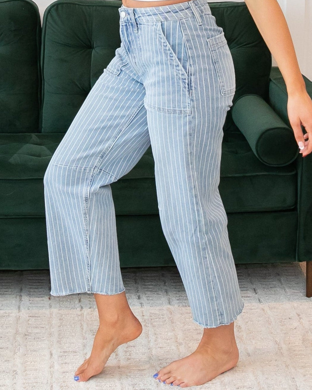 Vervet Stripe Barrel Jeans