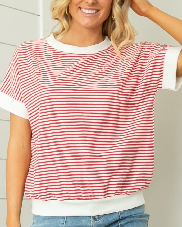 Melissa Stripe Top - Red