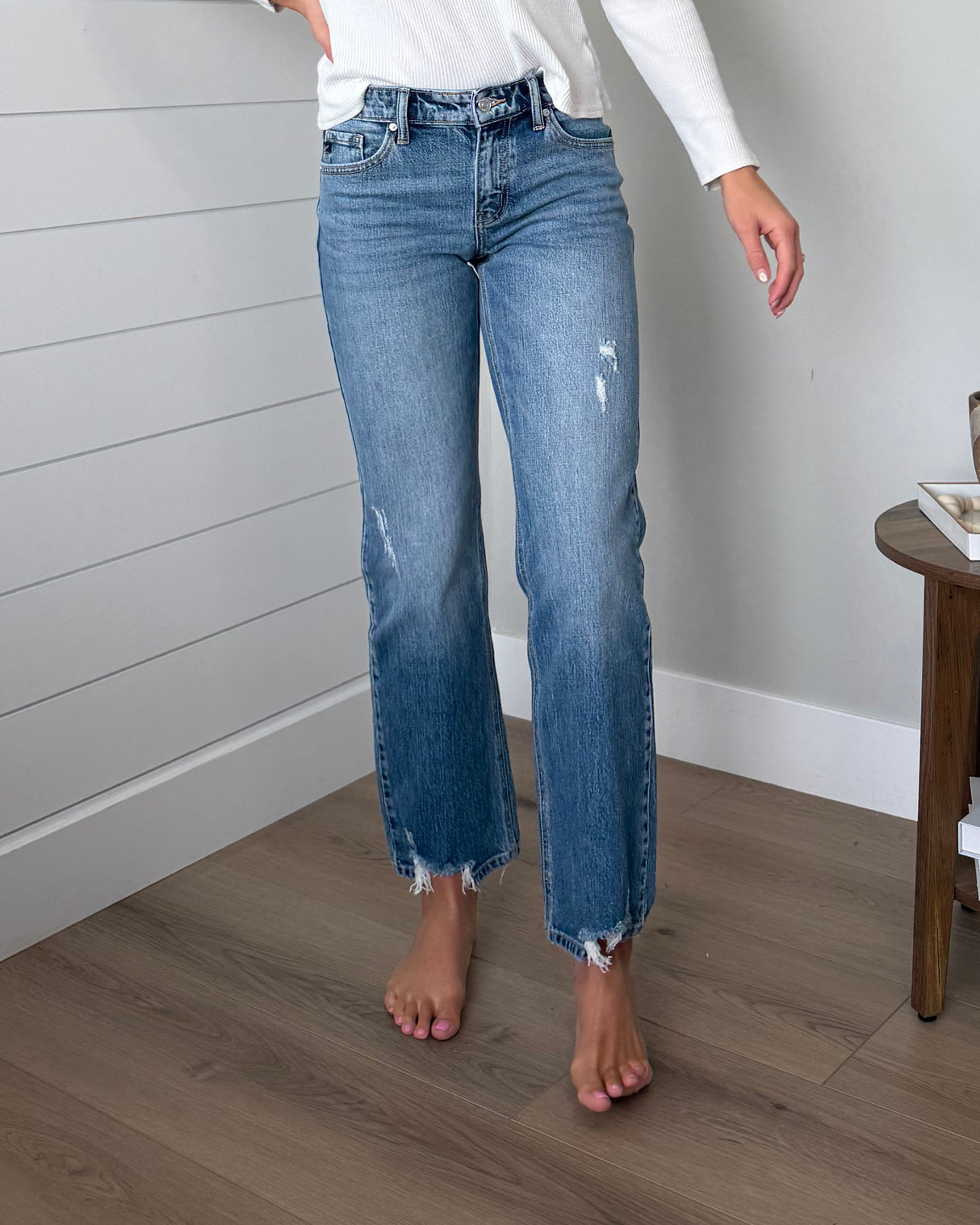 KanCan Mid Rise True Straight Jeans