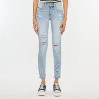 KanCan Mid Rise Distressed Ankle Skinny Jeans