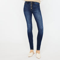 KanCan High Rise Dark Wash Button Fly Super Skinny Jeans