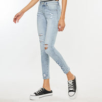 KanCan Mid Rise Distressed Ankle Skinny Jeans