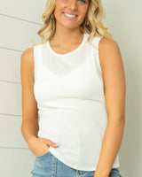 Collins Ribbed Tank - White