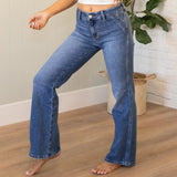 KanCan Mid Rise Wide Flare Petite Jeans