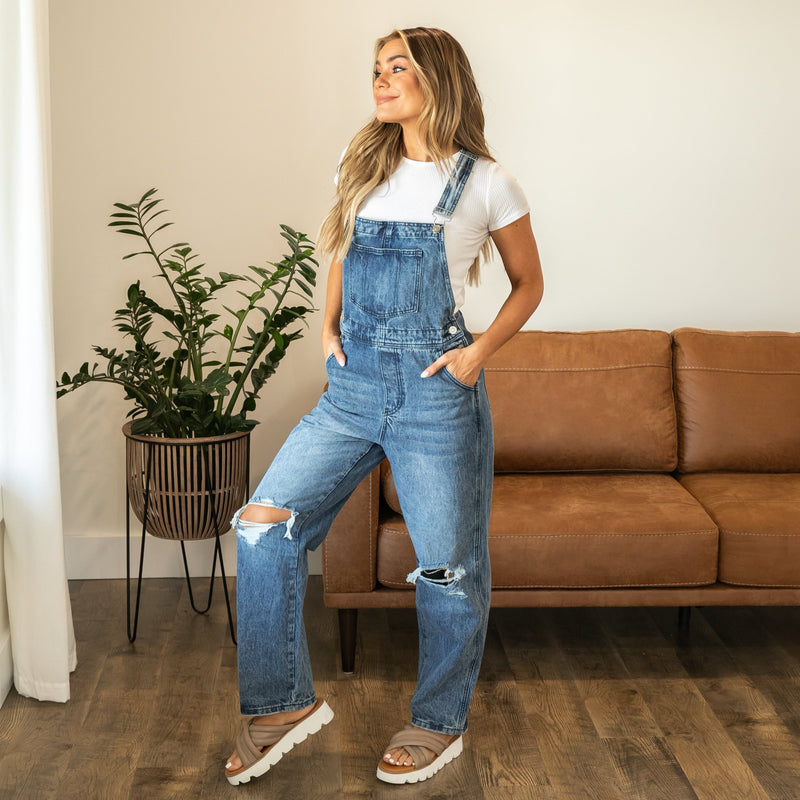 KanCan 90s Distressed Overalls