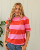 Pam Knit Top - Bright Pink