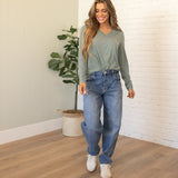 KanCan High Rise Relaxed Fit Barrel Jeans
