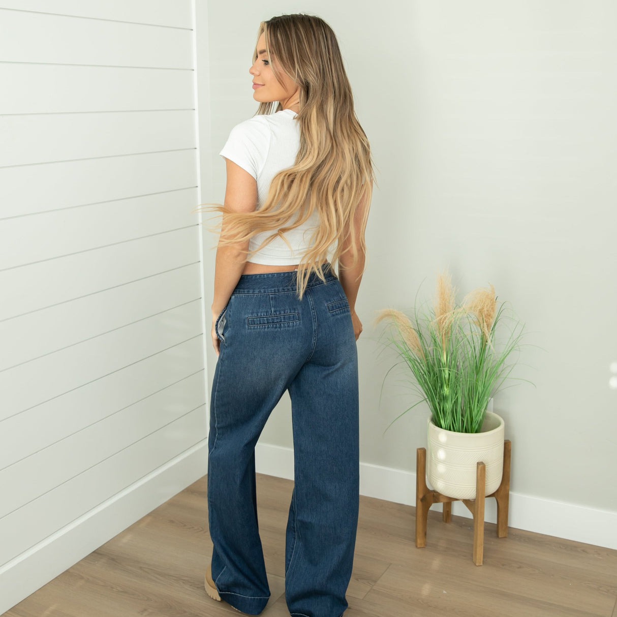 KanCan High Rise Side Pocket Wide Leg Jeans