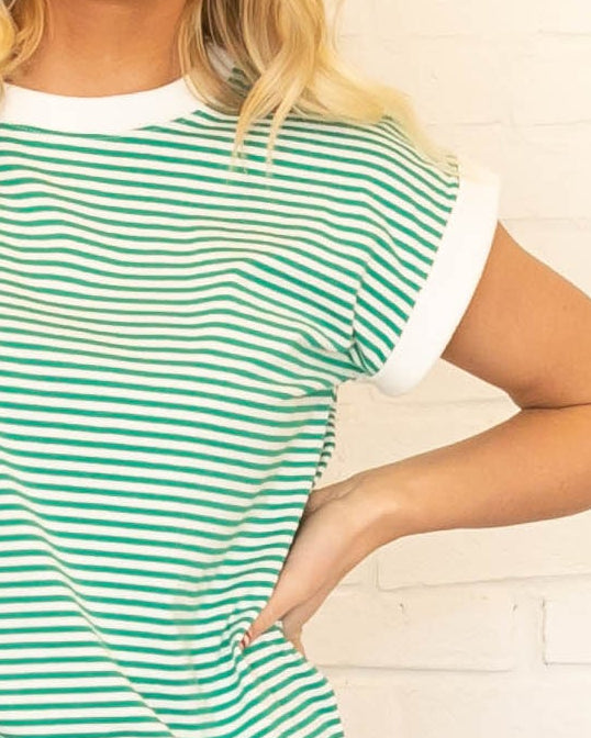 Tori Striped Top - Green