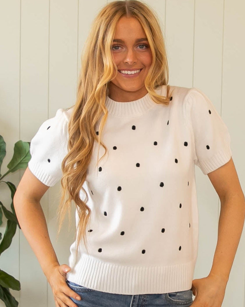 Kelly Knit Top - White