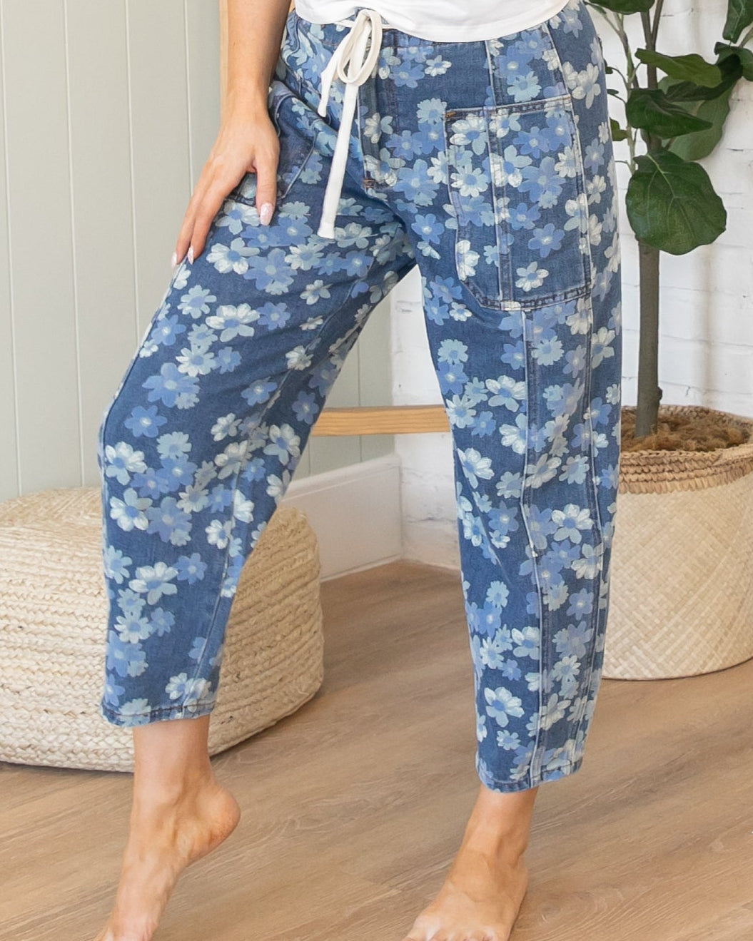 Emily Floral Barrel Jeans