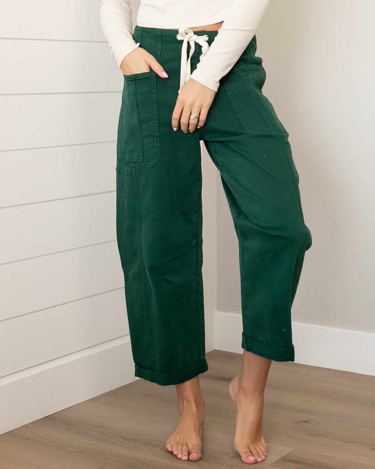 Risen Green Barrel Pocket Jeans