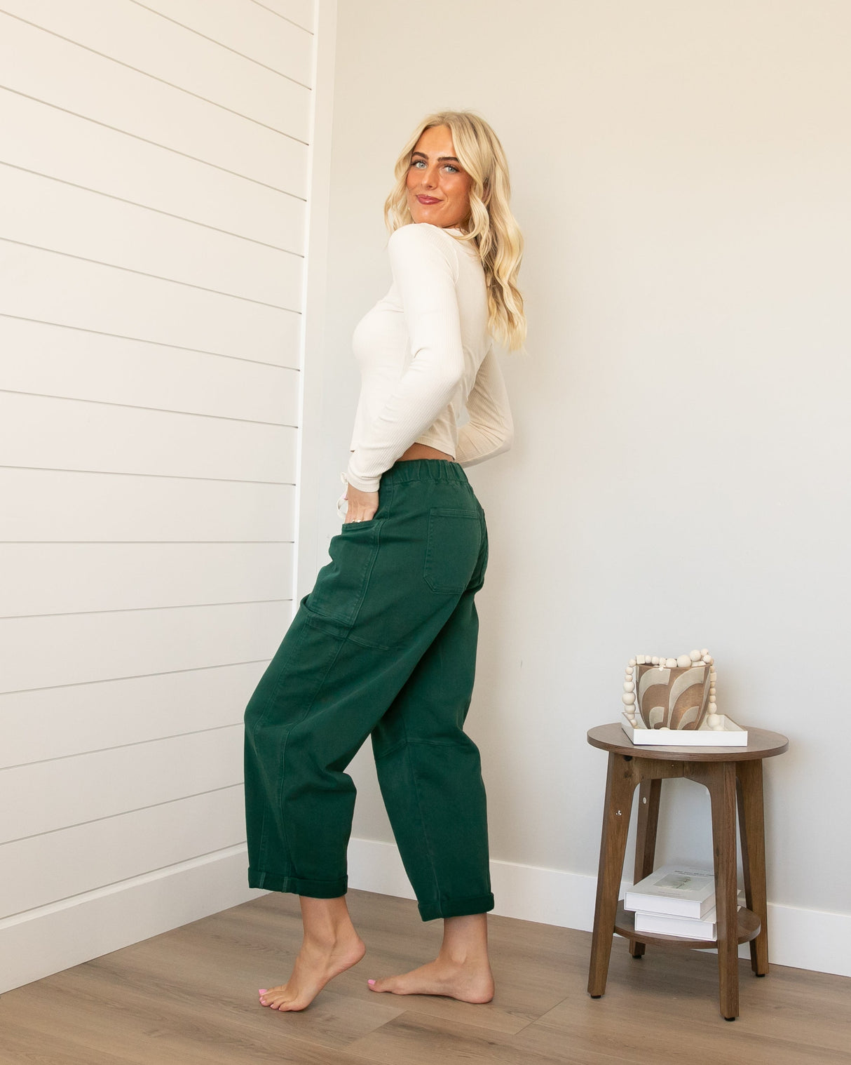 Risen Green Barrel Pocket Jeans