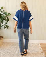 Jana Colorblock Top - Navy