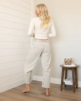 Calah Striped Barrel Pants - Grey