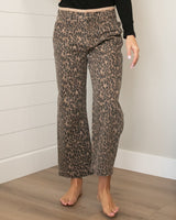 Risen Mid Rise Crop Leopard Jeans