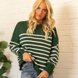 Swede Stripe Sweater - Dark Green