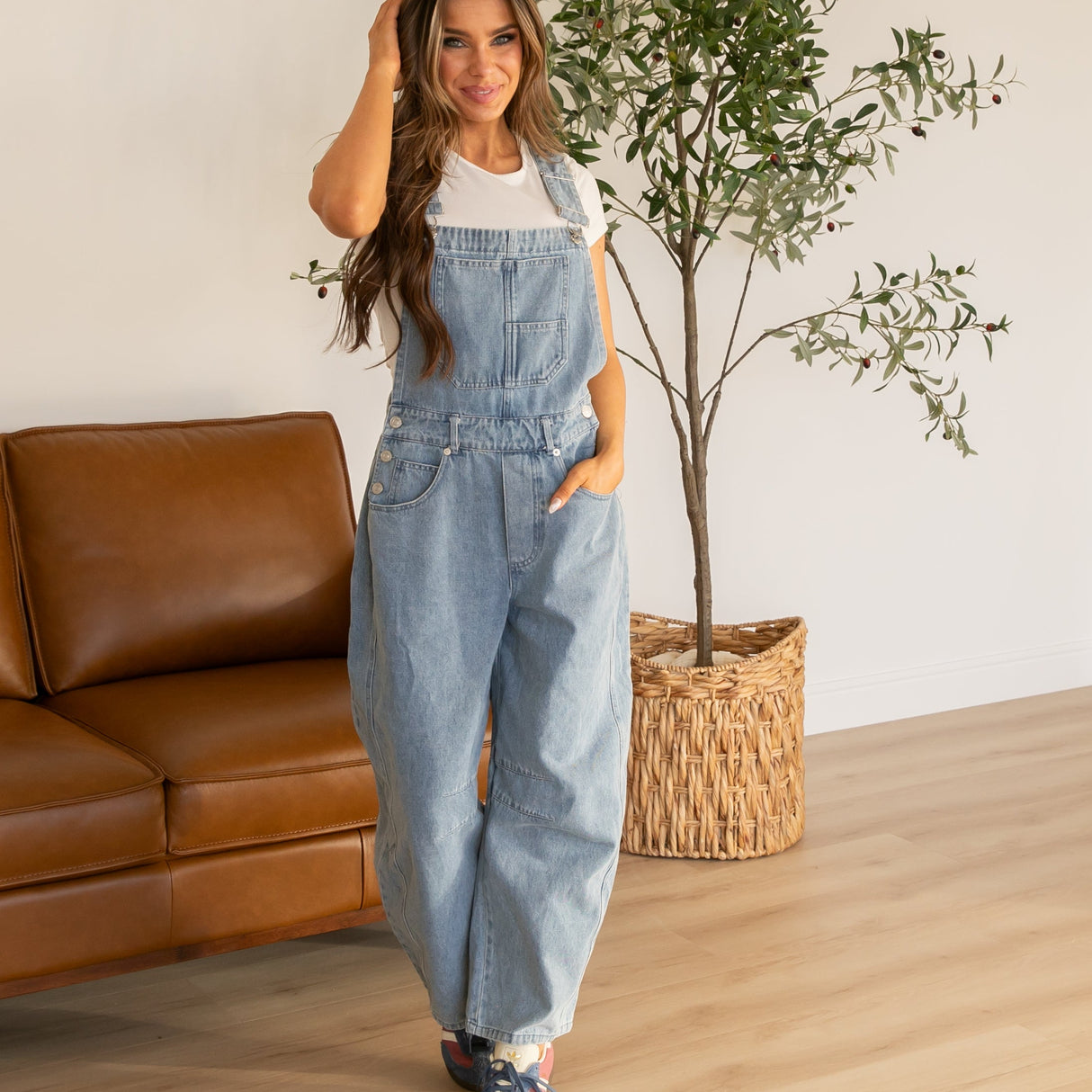 Vintage Denim Barrel Overalls