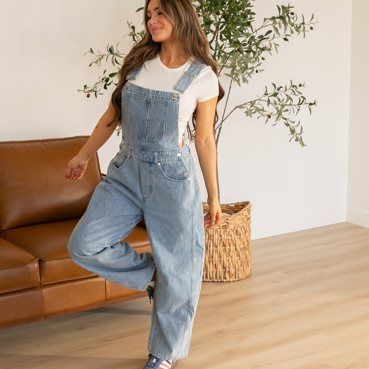 Vintage Denim Barrel Overalls