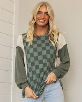 Sway Checkered Top - Olive