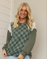 Sway Checkered Top - Olive