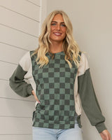 Sway Checkered Top - Olive