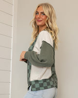 Sway Checkered Top - Olive
