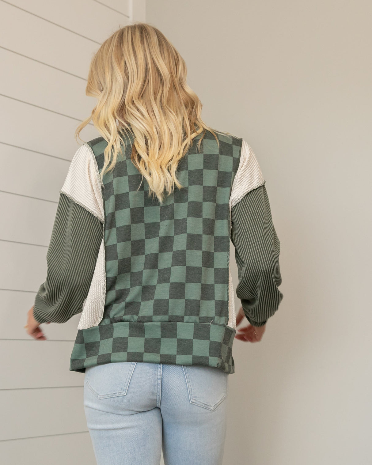 Sway Checkered Top - Olive