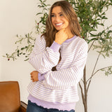 Lilac Striped Top