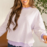 Lilac Striped Top