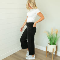 KanCan Ultra High Rise Cropped Black Wide Leg Jeans