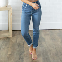 KanCan Double Button High Rise Slim Straight Jeans