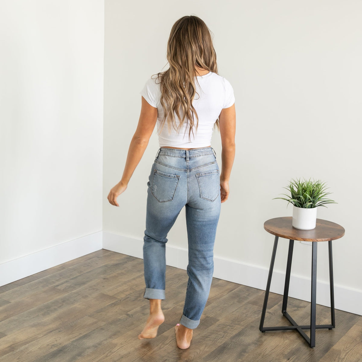 KanCan High Rise Folded Hem Jeans