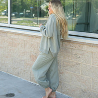 Risen Soft Knit Oversized Sage Hoodie