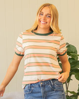 Polson Top - Coral/Olive