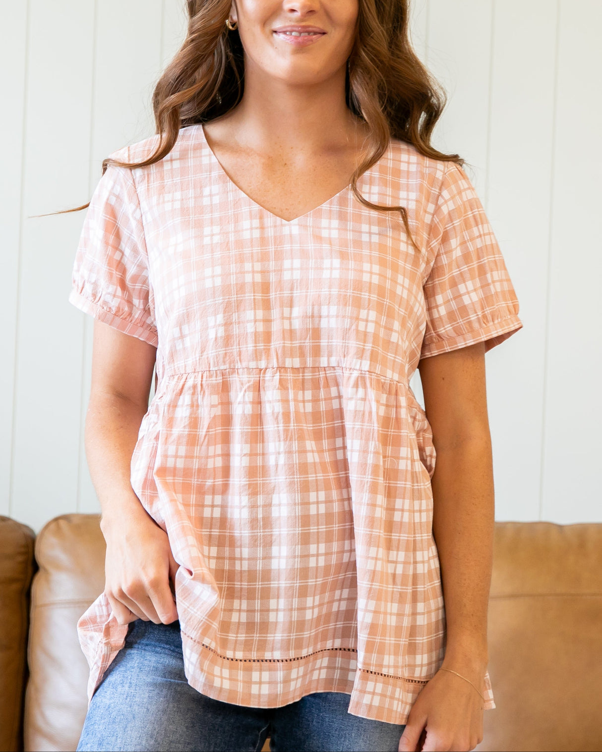 Maeve Top - Cream/Peach