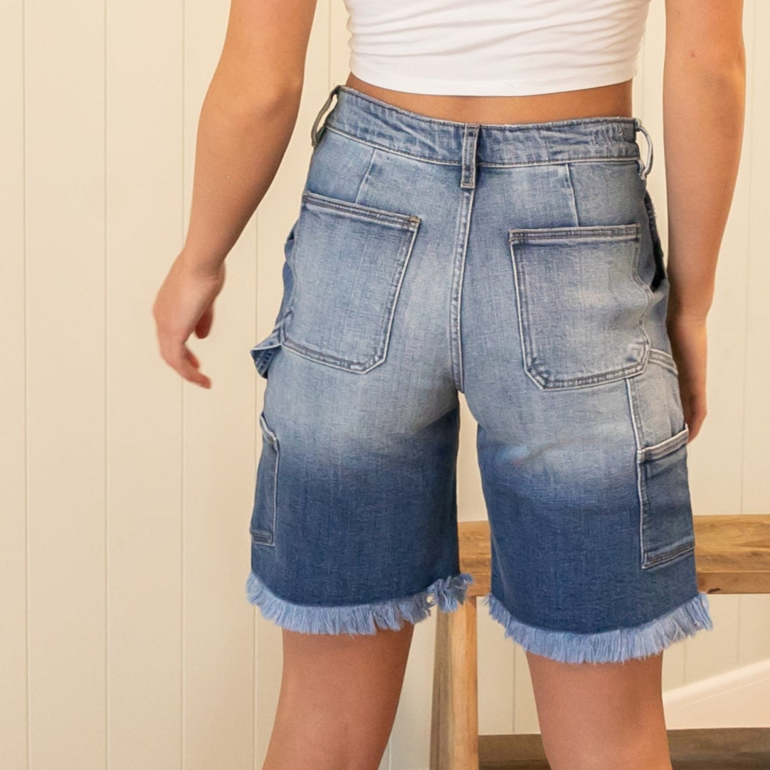 KanCan 90s Denim Boyfriend Bermuda Shorts