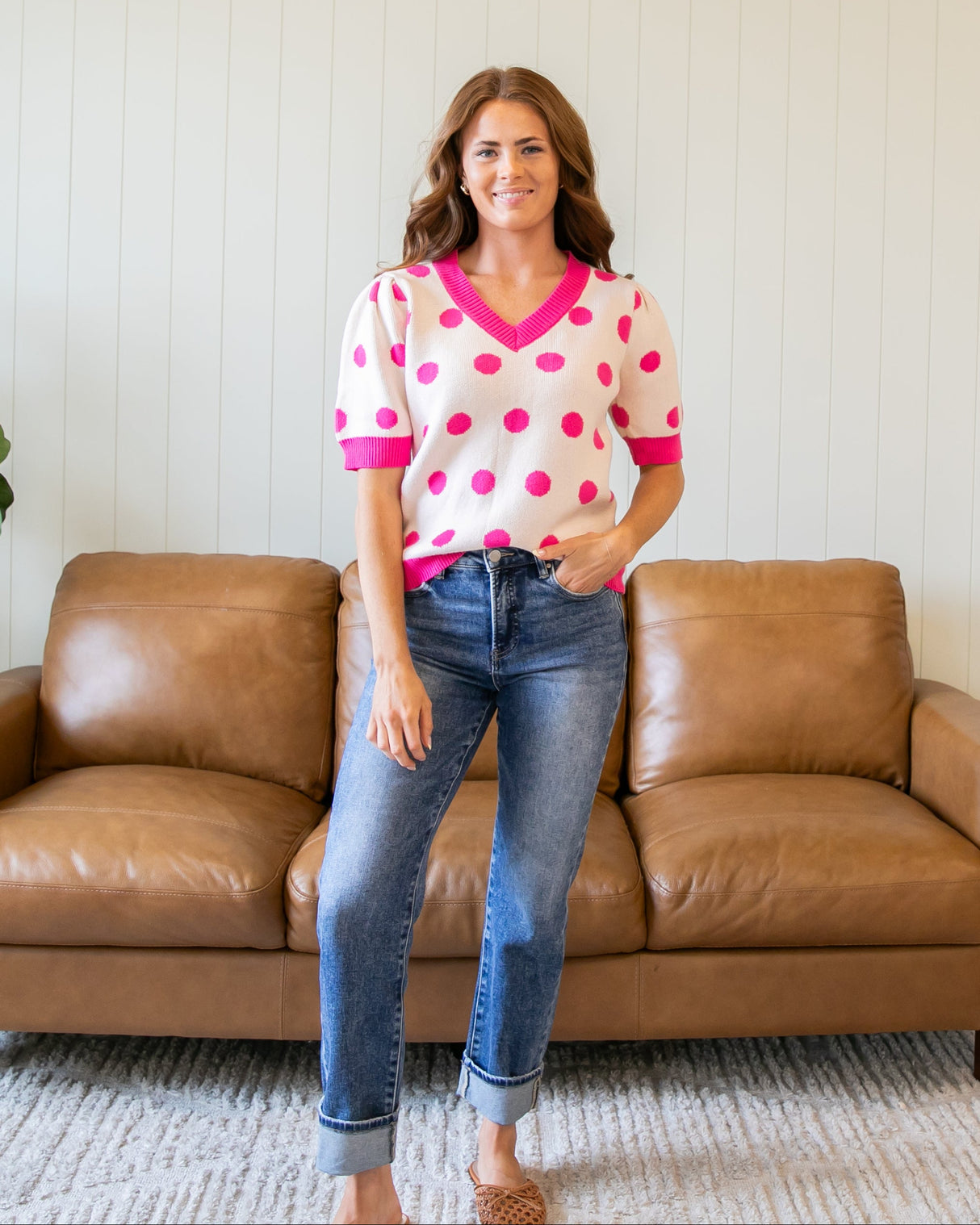 Mia Knit Top - Pink
