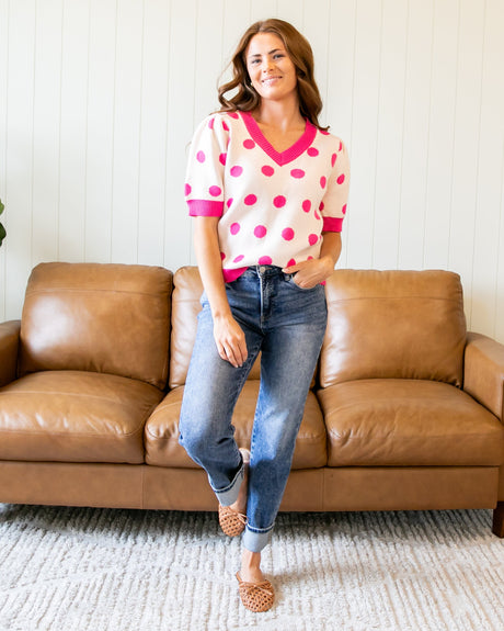 Mia Knit Top - Pink