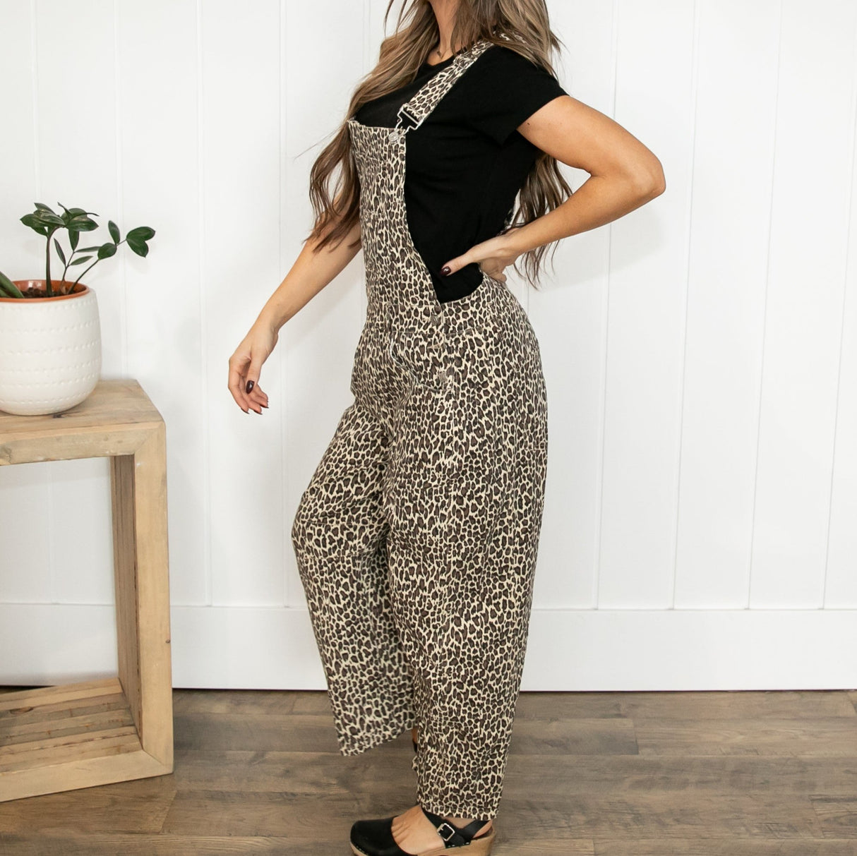 Leopard Barrel Overalls