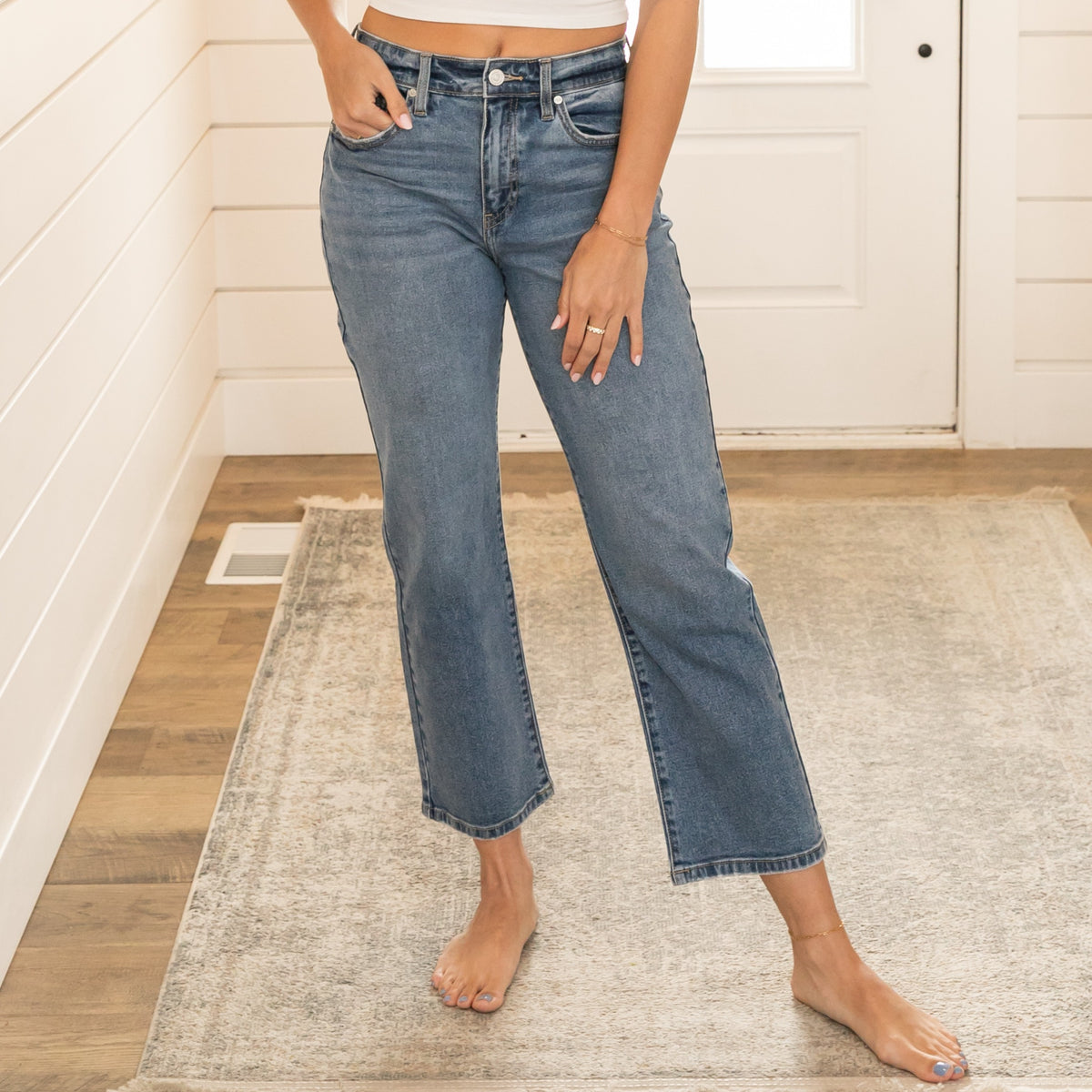 KanCan High Rise True Straight Mom Jeans