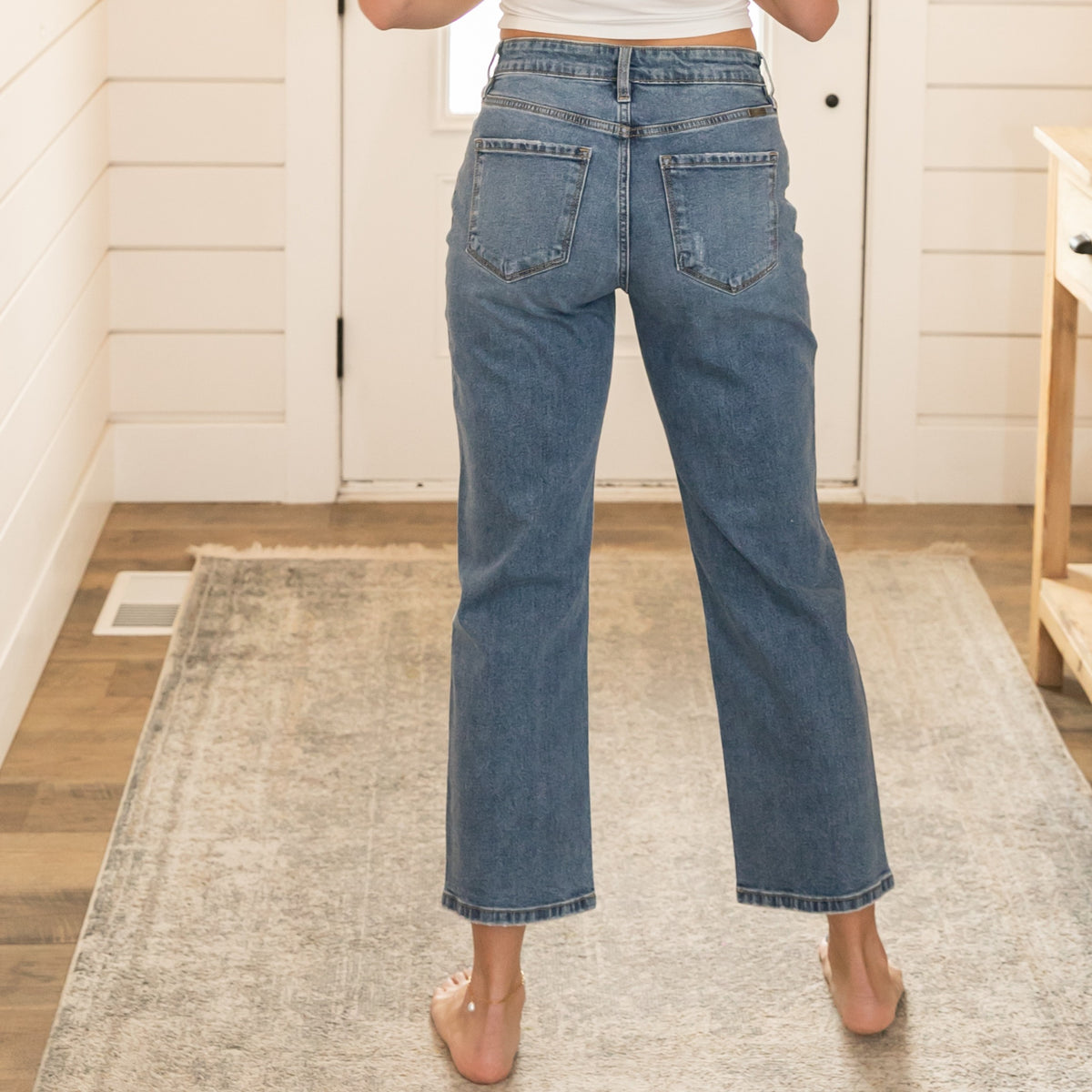 KanCan High Rise True Straight Mom Jeans