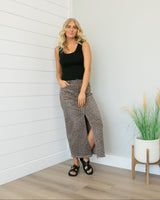 Risen Leopard Denim Skirt